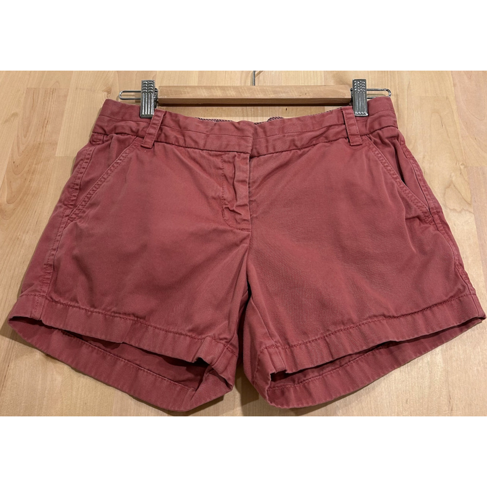 J.Crew Women's Chino Shorts Mid Rise Dusty Rose Pink Size 8/10 100% Cotton